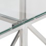 Mesa consola acero inoxidable plateado y vidrio templado de vidaXL, Mesas auxiliares - Ref: Foro24-349985, Precio: 137,12 €, ...