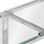 Mesa consola acero inoxidable plateado y vidrio templado de vidaXL, Mesas auxiliares - Ref: Foro24-349985, Precio: 137,12 €, ...