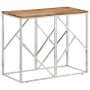 Mesa consola acero inoxidable y madera maciza acacia plateada de vidaXL, Mesas auxiliares - Ref: Foro24-349991, Precio: 86,38...