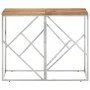 Console table stainless steel and solid silver acacia wood by vidaXL, Side tables - Ref: Foro24-349991, Price: 85,63 €, Disco...