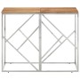 Mesa consola acero inoxidable y madera maciza acacia plateada de vidaXL, Mesas auxiliares - Ref: Foro24-349991, Precio: 86,38...