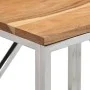 Console table stainless steel and solid silver acacia wood by vidaXL, Side tables - Ref: Foro24-349991, Price: 85,63 €, Disco...