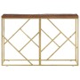 Mesa consola acero inoxidable madera maciza traviesa dorado de vidaXL, Mesas auxiliares - Ref: Foro24-349998, Precio: 102,84 ...