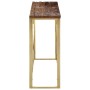 Mesa consola acero inoxidable madera maciza traviesa dorado de vidaXL, Mesas auxiliares - Ref: Foro24-349998, Precio: 102,84 ...