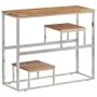 Mesa consola acero inoxidable y madera maciza acacia plateada de vidaXL, Mesas auxiliares - Ref: Foro24-350015, Precio: 84,22...