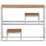 Mesa consola acero inoxidable y madera maciza acacia plateada de vidaXL, Mesas auxiliares - Ref: Foro24-350015, Precio: 84,22...