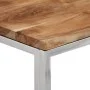 Mesa consola acero inoxidable y madera maciza acacia plateada de vidaXL, Mesas auxiliares - Ref: Foro24-350015, Precio: 84,22...