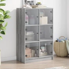 Aparador alto con puertas madera gris Sonoma 68x37x109 cm de vidaXL, Aparadores - Ref: Foro24-3295855, Precio: 114,61 €, Desc...