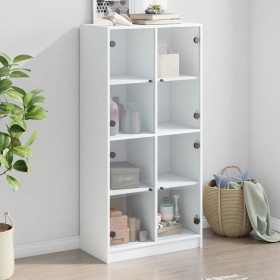 Aparador alto con puertas madera ingeniería blanco 68x37x142 cm de vidaXL, Aparadores - Ref: Foro24-3295857, Precio: 126,40 €...