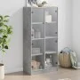 Aparador alto con puertas madera gris hormigón 68x37x142 cm de vidaXL, Aparadores - Ref: Foro24-3295860, Precio: 137,84 €, De...