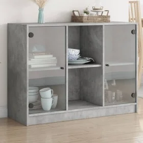 Aparador madera de ingeniería gris hormigón 102x37x75,5 cm de vidaXL, Aparadores - Ref: Foro24-3295874, Precio: 94,78 €, Desc...