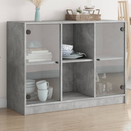 Aparador madera de ingeniería gris hormigón 102x37x75,5 cm de vidaXL, Aparadores - Ref: Foro24-3295874, Precio: 96,26 €, Desc...
