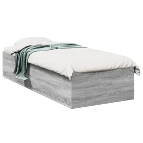 Estructura de cama madera de ingeniería gris Sonoma 75x190 cm de vidaXL, Camas y somieres - Ref: Foro24-841991, Precio: 68,56...