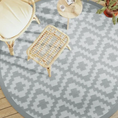Alfombra de exterior PP gris Ø200 cm de vidaXL, Protectores para exterior - Ref: Foro24-368560, Precio: 41,77 €, Descuento: %