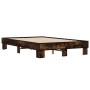 Estructura cama madera ingeniería metal roble ahumado 120x200cm de vidaXL, Camas y somieres - Ref: Foro24-845864, Precio: 84,...