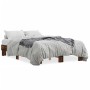 Estructura cama madera ingeniería metal roble ahumado 120x200cm de vidaXL, Camas y somieres - Ref: Foro24-845864, Precio: 84,...