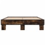 Estructura cama madera ingeniería metal roble ahumado 120x200cm de vidaXL, Camas y somieres - Ref: Foro24-845864, Precio: 84,...