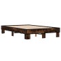 Estructura cama madera ingeniería metal roble ahumado 120x200cm de vidaXL, Camas y somieres - Ref: Foro24-845864, Precio: 84,...