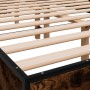Estructura cama madera ingeniería metal roble ahumado 120x200cm de vidaXL, Camas y somieres - Ref: Foro24-845864, Precio: 84,...