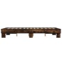 Estructura cama madera ingeniería metal marrón roble 120x190 cm de vidaXL, Camas y somieres - Ref: Foro24-845891, Precio: 81,...