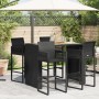 Mesa de jardín superficie de madera ratán PE negro 145x80x110cm de vidaXL, Mesas de jardín - Ref: Foro24-368698, Precio: 229,...