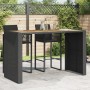 Mesa de jardín superficie de madera ratán PE negro 185x80x110cm de vidaXL, Mesas de jardín - Ref: Foro24-368700, Precio: 262,...