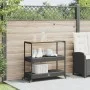 Bar cart 3 levels PE rattan and solid black acacia wood by vidaXL, Kitchen and dining carts - Ref: Foro24-368723, Price: 161,...