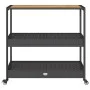 Bar cart 3 levels PE rattan and solid black acacia wood by vidaXL, Kitchen and dining carts - Ref: Foro24-368723, Price: 161,...