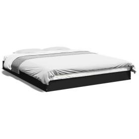 Estructura de cama madera de ingeniería negra 150x200 cm de vidaXL, Camas y somieres - Ref: Foro24-842015, Precio: 93,30 €, D...