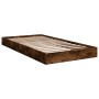 Estructura de cama madera de ingeniería roble humo 100x200 cm de vidaXL, Camas y somieres - Ref: Foro24-842060, Precio: 62,59...