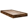Estructura de cama madera de ingeniería roble humo 100x200 cm de vidaXL, Camas y somieres - Ref: Foro24-842060, Precio: 62,59...