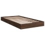 Estructura de cama madera de ingeniería marrón roble 100x200 cm de vidaXL, Camas y somieres - Ref: Foro24-842062, Precio: 65,...