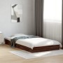 Estructura de cama madera de ingeniería marrón roble 100x200 cm de vidaXL, Camas y somieres - Ref: Foro24-842062, Precio: 65,...