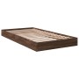 Estructura de cama madera de ingeniería marrón roble 100x200 cm de vidaXL, Camas y somieres - Ref: Foro24-842062, Precio: 65,...