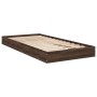 Estructura de cama madera de ingeniería roble marrón 90x200 cm de vidaXL, Camas y somieres - Ref: Foro24-842069, Precio: 66,7...