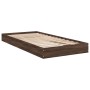 Estructura de cama madera de ingeniería roble marrón 90x200 cm de vidaXL, Camas y somieres - Ref: Foro24-842069, Precio: 66,7...