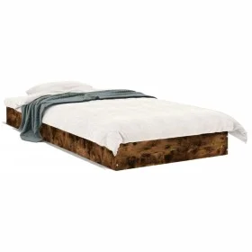 Estructura de cama madera de ingeniería roble humo 75x190 cm de vidaXL, Camas y somieres - Ref: Foro24-842081, Precio: 56,29 ...