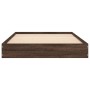 Estructura de cama madera de ingeniería marrón roble 90x190 cm de vidaXL, Camas y somieres - Ref: Foro24-842076, Precio: 67,4...