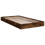 Estructura de cama madera de ingeniería roble ahumado 90x190 cm de vidaXL, Camas y somieres - Ref: Foro24-842074, Precio: 60,...