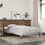 Estructura cama madera ingeniería metal gris Sonoma 75x190 cm de vidaXL, Camas y somieres - Ref: Foro24-845625, Precio: 66,61...