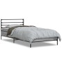 Estructura cama madera ingeniería metal gris Sonoma 75x190 cm de vidaXL, Camas y somieres - Ref: Foro24-845625, Precio: 66,61...