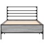 Estructura cama madera ingeniería metal gris Sonoma 75x190 cm de vidaXL, Camas y somieres - Ref: Foro24-845625, Precio: 66,61...