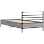 Estructura cama madera ingeniería metal gris Sonoma 75x190 cm de vidaXL, Camas y somieres - Ref: Foro24-845625, Precio: 66,61...