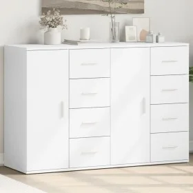 Aparadores 2 uds madera de ingeniería blanco 59x39x80 cm de vidaXL, Aparadores - Ref: Foro24-3276630, Precio: 216,55 €, Descu...