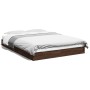 Estructura de cama madera de ingeniería marrón roble 120x190 cm de vidaXL, Camas y somieres - Ref: Foro24-842055, Precio: 83,...