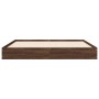 Estructura de cama madera de ingeniería marrón roble 120x190 cm de vidaXL, Camas y somieres - Ref: Foro24-842055, Precio: 83,...