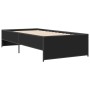 Estructura de cama madera de ingeniería y metal negra 90x190 cm de vidaXL, Camas y somieres - Ref: Foro24-845246, Precio: 92,...