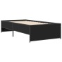Estructura de cama madera de ingeniería y metal negra 90x190 cm de vidaXL, Camas y somieres - Ref: Foro24-845246, Precio: 92,...