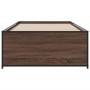 Estructura cama madera ingeniería metal marrón roble 90x190 cm de vidaXL, Camas y somieres - Ref: Foro24-845250, Precio: 75,4...