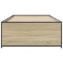 Estructura cama madera ingeniería metal roble Sonoma 75x190 cm de vidaXL, Camas y somieres - Ref: Foro24-845252, Precio: 86,0...